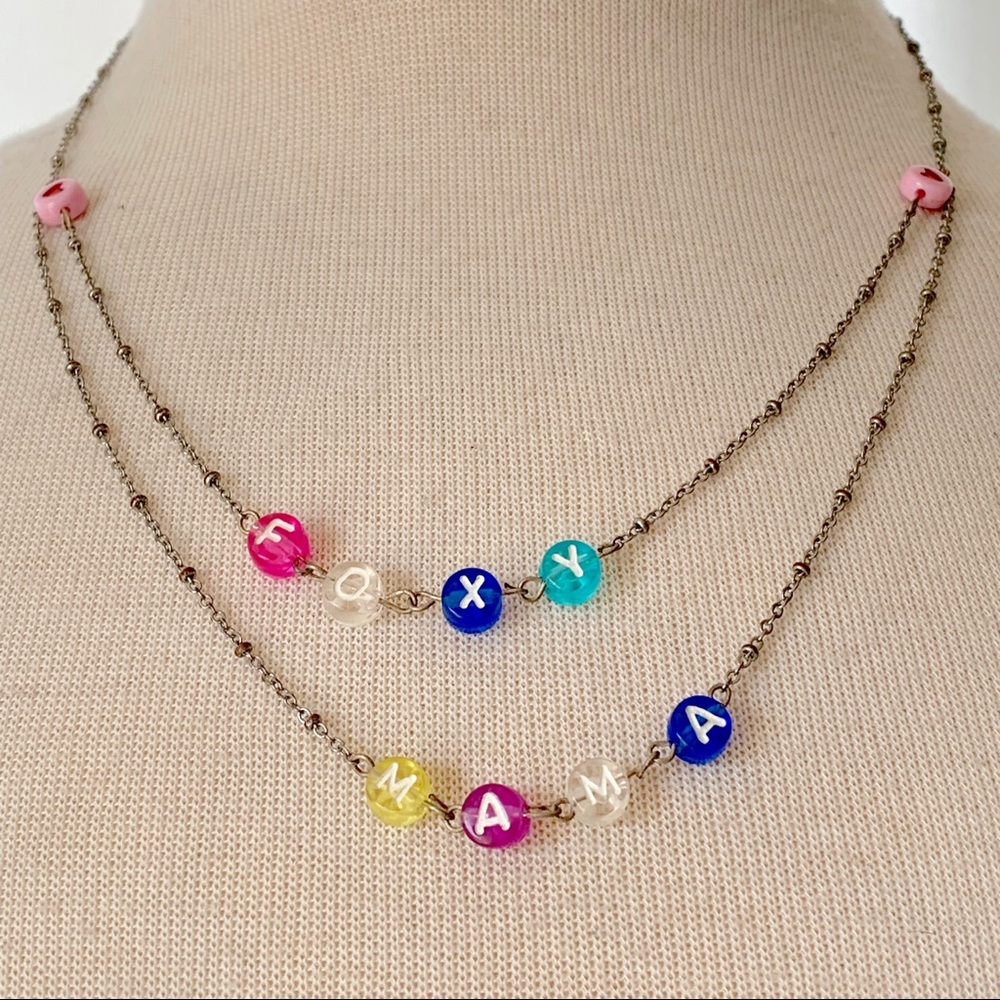 Custom FOXY MAMA letter Necklace